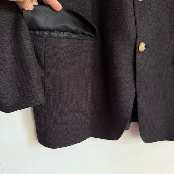 RALPH Ralph Lauren Black Silk Wool 3 Button Blazer Sport Coat 42T Preppy Casual - Picture 3 of 9